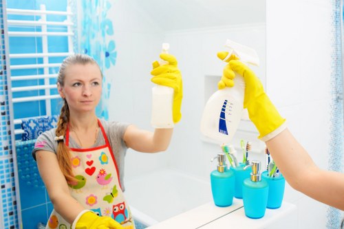 Deep cleaning supplies arranged for a detailed home cleaning session