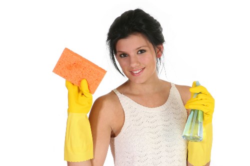 Office cleaning routine demonstrating regular cleaning in workplaces