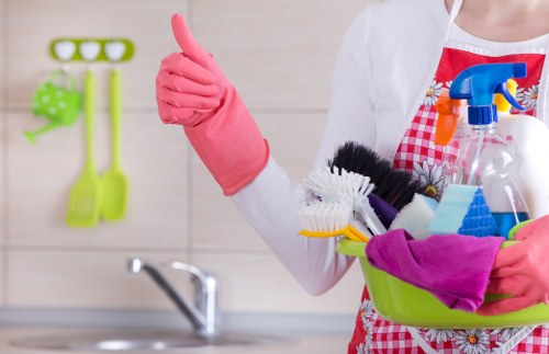 One off cleaning equipment and supplies ready for a deep clean
